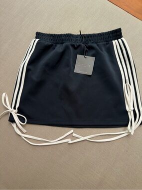 Le Lis Black Skort with White Stripe Detail